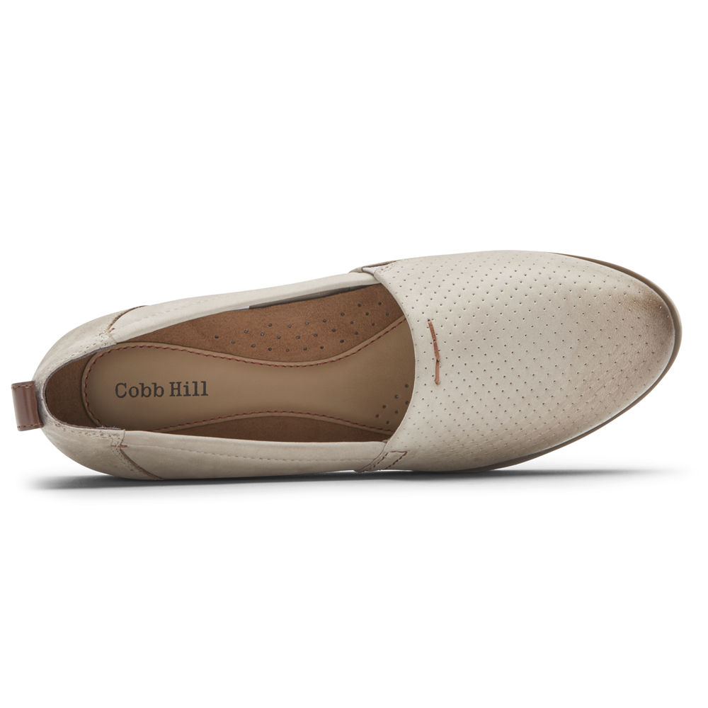 Rockport Womens Slip-On Beige - Cobb Hill Laci - UK 649-LORVYU